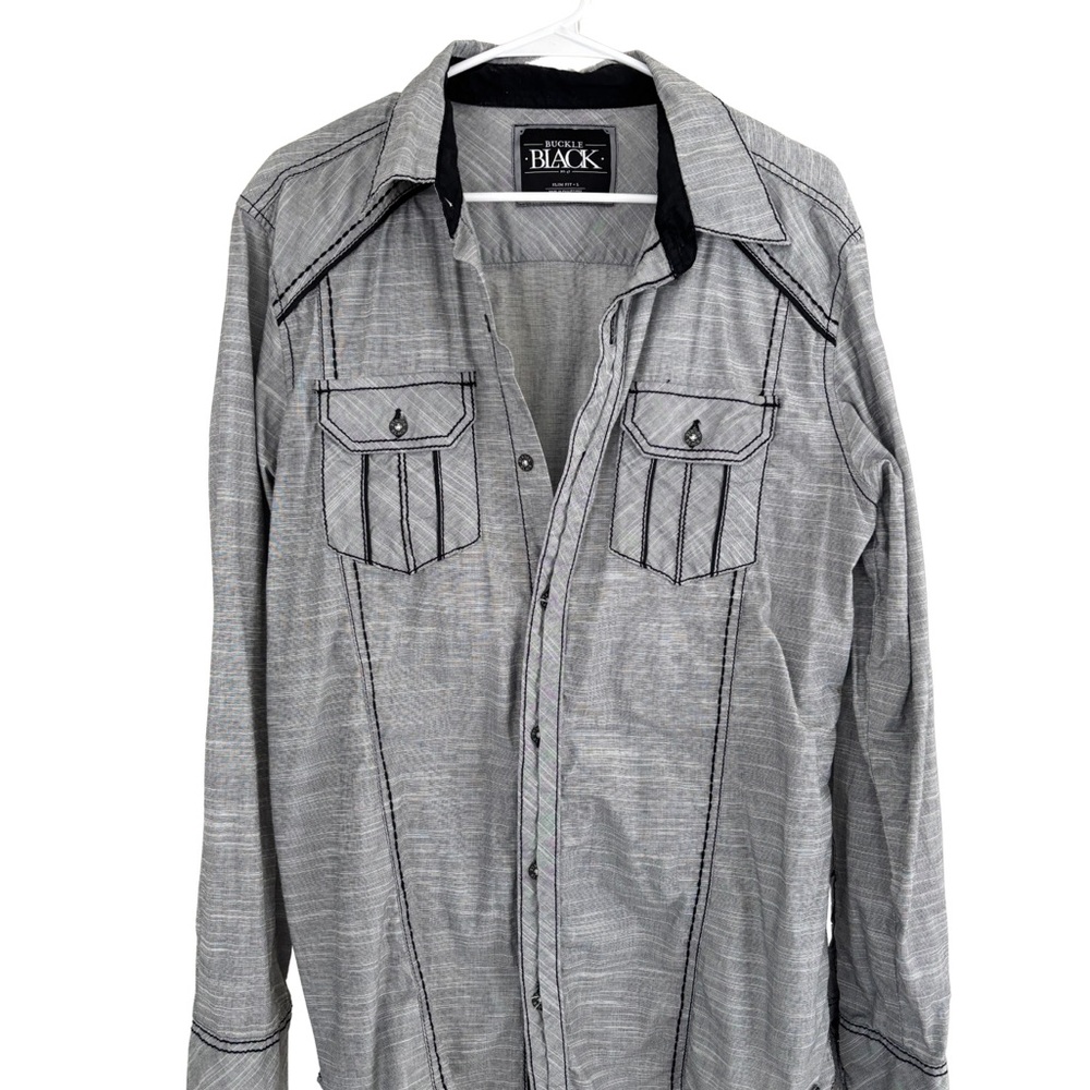 Buckle Black Slim Fit Shirt